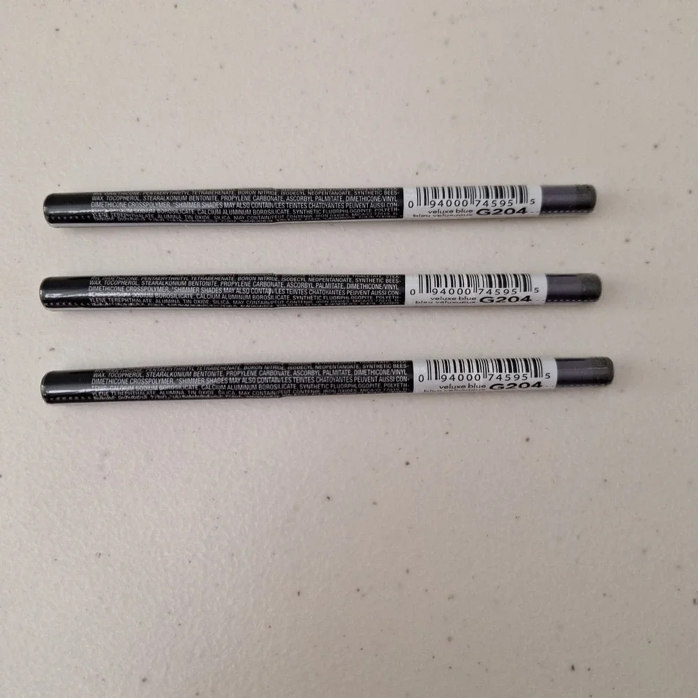 3 Set AVON GLIMMERSTICKS CHROMES EYE LINER - Veluxe Blue- G204 - New Sealed